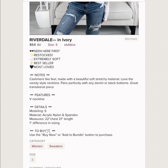 EkAttire Riverdale Sweater - Picture 3 of 3